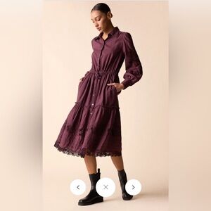 St. Roche Darcy Embroidered Shirt Dress NWT